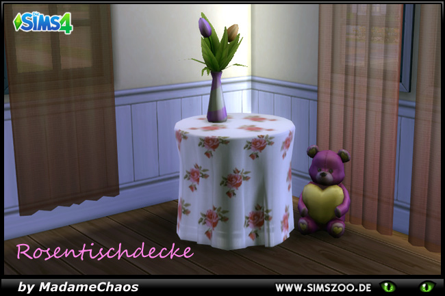 Sims 4 Roses Tablecloth by MadameChaos at Blacky’s Sims Zoo