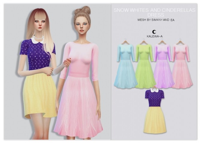 Sims 4 Snow White and Cinderella Dress at Kalewa a