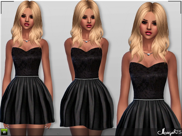 Sims 4 Lace Satin Skater Dress by Margie at Sims Addictions