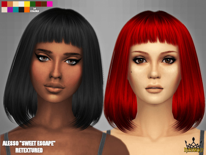 Sims 4 Alessos Sweet Escape hair re textures at NiteSkky Sims