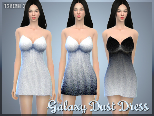 Sims 4 Galaxy Dust Dress by tsminh 3 at TSR