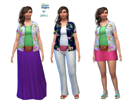 Sims 4 Female Hawaiian Shirt & BumBag at Julietoon – Julie J