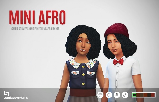 Sims 4 Mini Afro hair at LumiaLover Sims