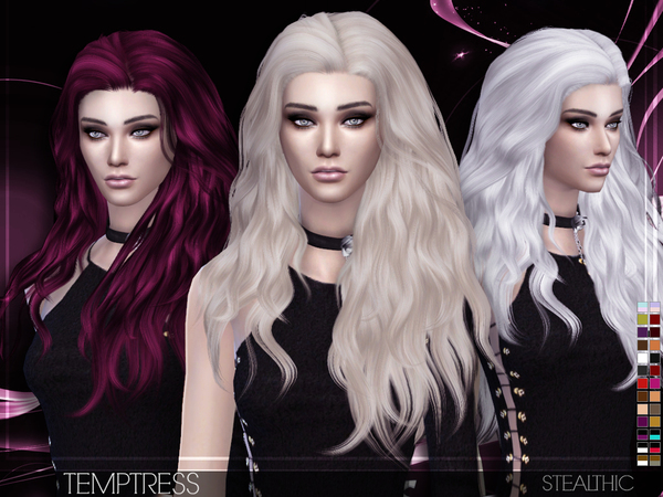 Sims 4 Temptress Female Hair by Stealthic at TSR