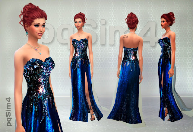 Sims 4 Bright Night Party Dress at pqSims4