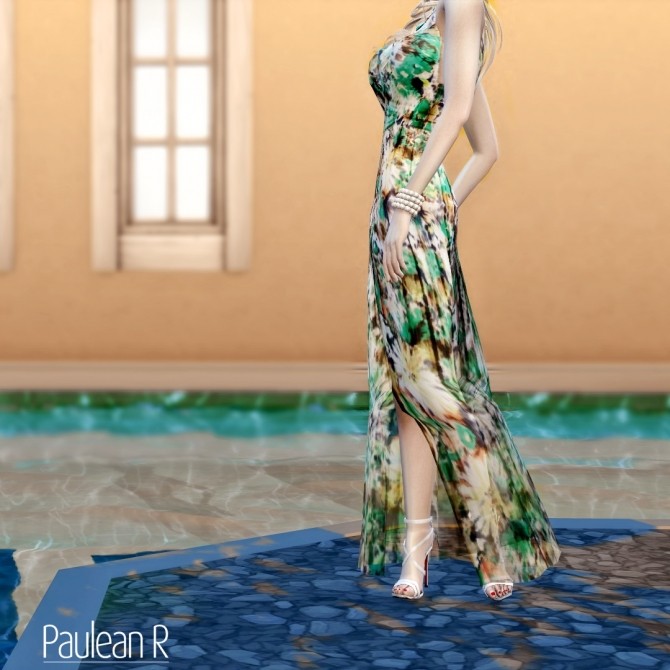 Sims 4 Chiffon Long Dress at Paulean R