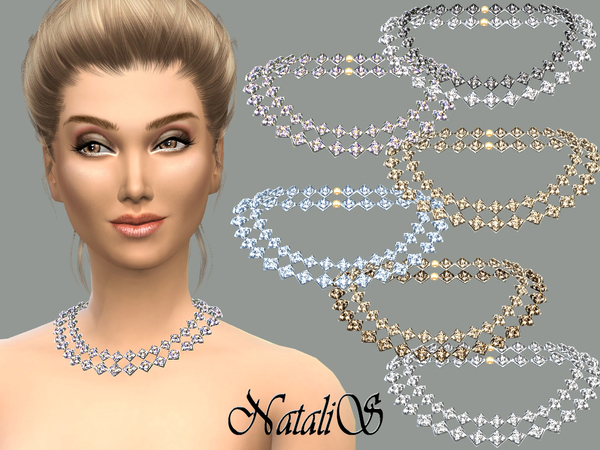 Sims 4 Gentle crystals necklace by NataliS at TSR