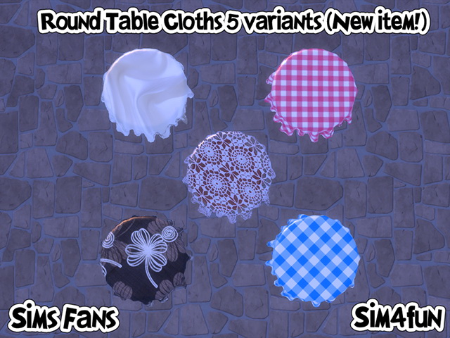Sims 4 Round Tablecloths by Sim4fun at Sims Fans