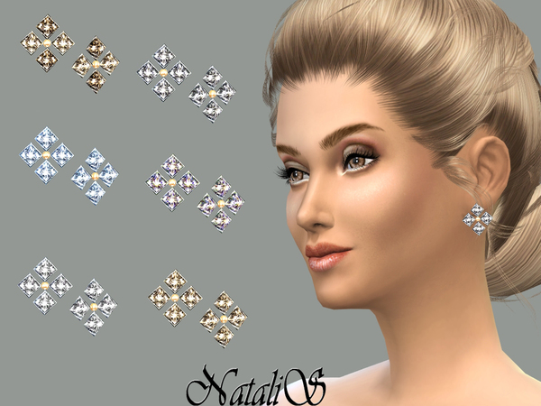 Sims 4 Gentle crystals stud earrings by NataliS at TSR