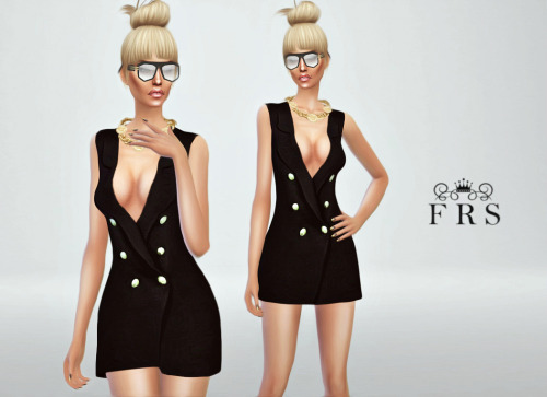 Sims 4 Black vest dress at Fashion Royalty Sims