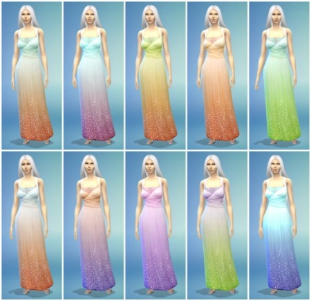 10 Long Luxury Dress Recolors at The Simsperience