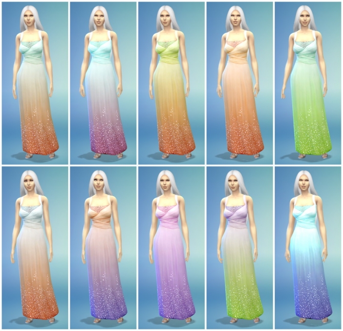 10 Long Luxury Dress Recolors at The Simsperience » Sims 4 Updates