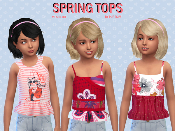 Sims 4 Spring Tops by Puresim at TSR