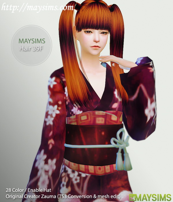 Sims 4 Hair 39 F (Shymoo) at May Sims