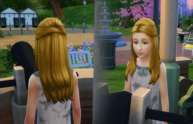 Sims 4 Long Straight Half Up for Girls at My Stuff