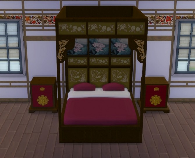 Sims 4 Asian Bed Frame by lexiconluthor at Mod The Sims
