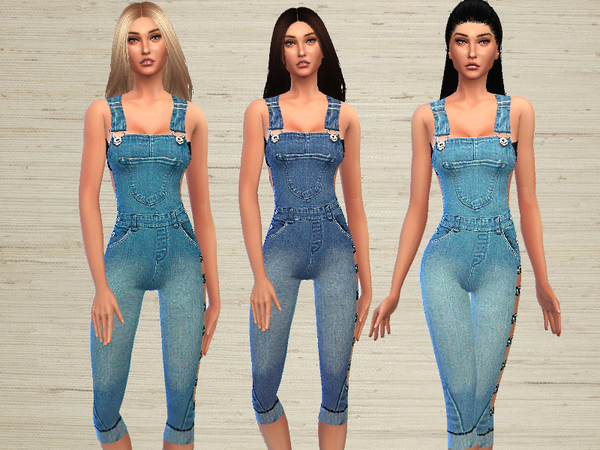 Sims 4 Denim Jumpsuit by Puresim at TSR