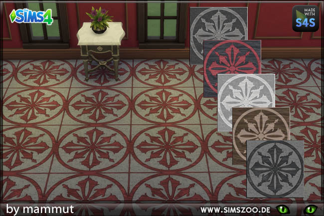 Sims 4 Small rosette floor by Mammut at Blacky’s Sims Zoo