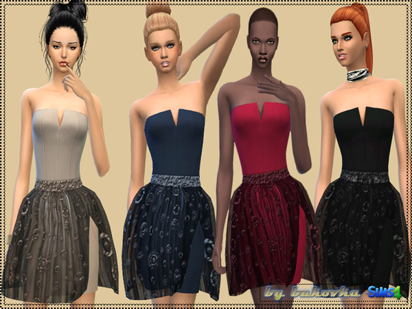 Sims 4 Corset Dress Circle by bukovka at TSR