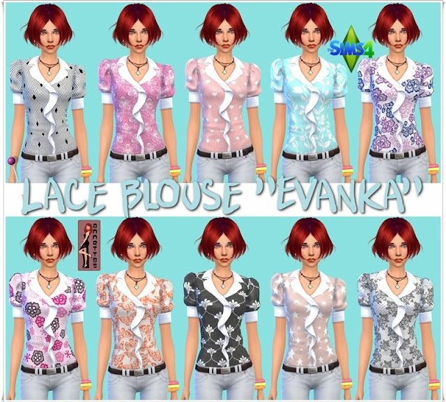 Sims 4 Evanka Lace Blouse at Annett’s Sims 4 Welt