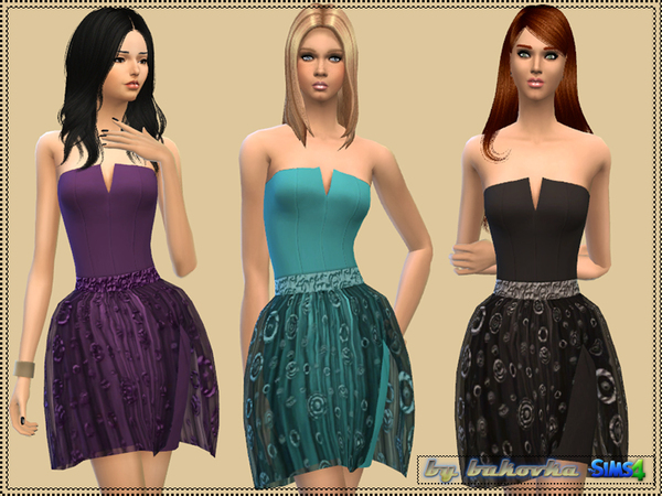 Sims 4 Corset Dress Circle by bukovka at TSR