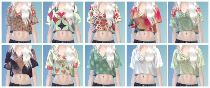 10 Crop Top Recolors at The Simsperience » Sims 4 Updates