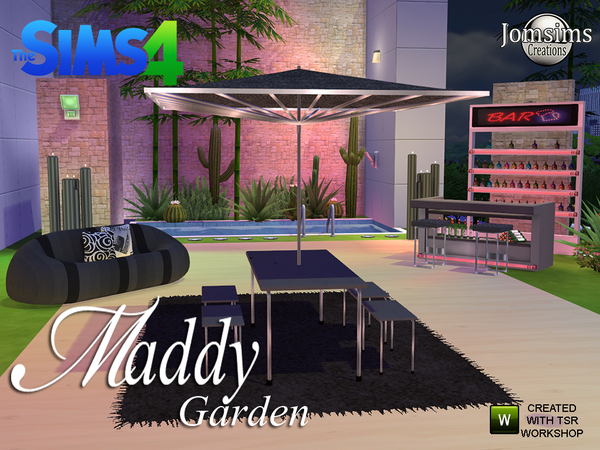 Sims 4 Maddy modern Garden set by  jomsims at TSR