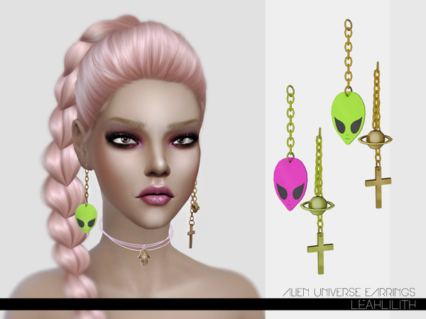 Sims 4 Alien Universe Earrings by Leah Lillith at TSR