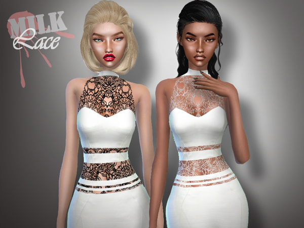 Sims 4 Lace Dress by M.I.L.K at TSR