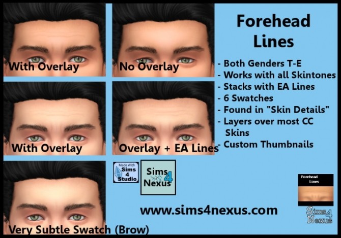 Sims 4 Forehead Lines by SamanthaGump at Sims 4 Nexus