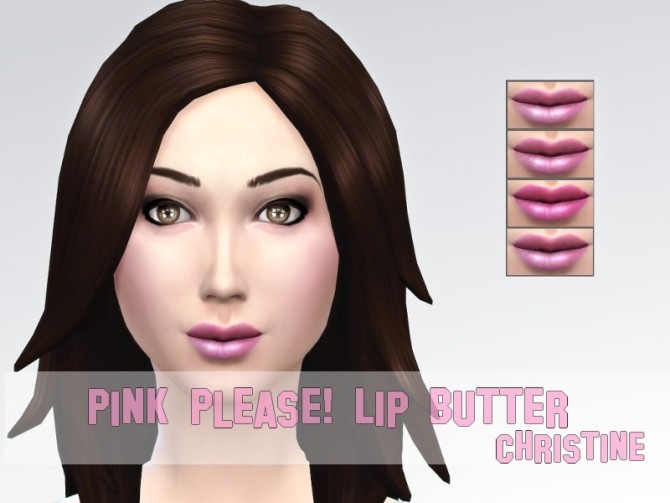 Sims 4 Pink please! Lip butter by Christine at CC4Sims