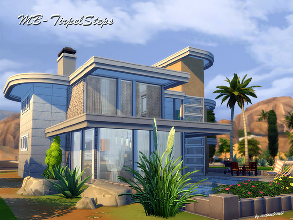 Sims 4 MB TripleSteps modern house by matomibotaki at TSR