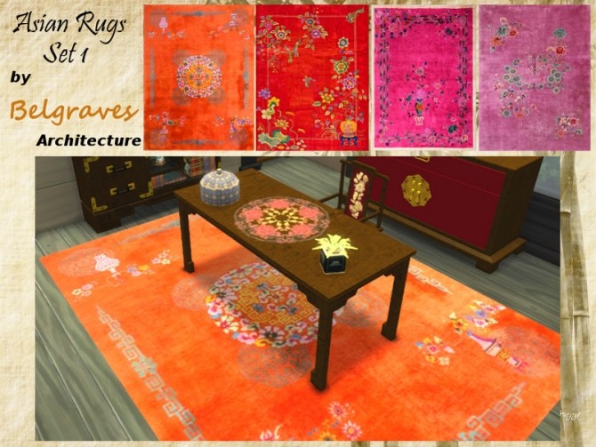 Sims 4 Asian rugs set 1 at Leander Belgraves