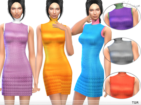 Sims 4 Sleeveless Knitted Dress by ekinege at TSR