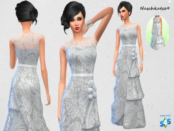 Sims 4 Lace Wedding Dress by naschkatze9 at TSR