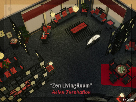Sims 4 Zen livingroom at Gazoul
