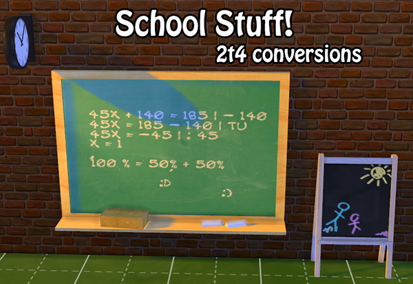 Sims 4 School Stuff 2T4 conversion at Annachibi’s Sims