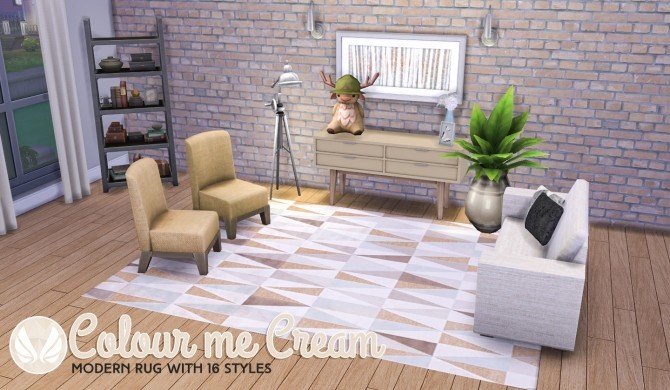 Sims 4 Colour Me Cream Modern Rugs at Simsational Designs