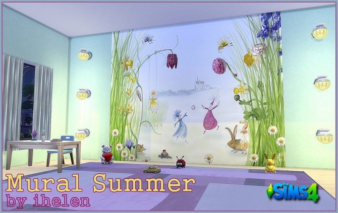 Sims 4 Mural Summer by ihelen at ihelensims