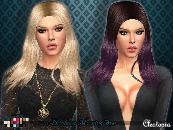 Sims 4 Hair 01 Brightest Morning Star by Cleotopia at TSR