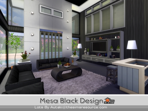 Sims 4 Mesa Black Design house by Autaki at TSR