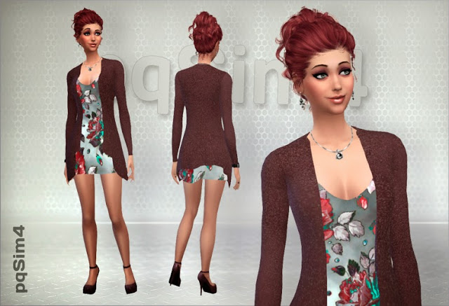 Sims 4 Dress and jacket set at pqSims4