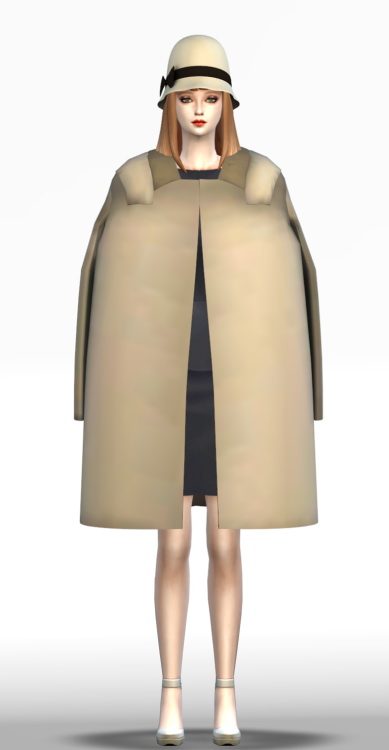 Sims 4 Woolen shoulder coat acc. at Happy Life Sims