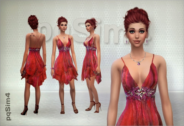 Sims 4 Spring Cocktail Dress at pqSims4