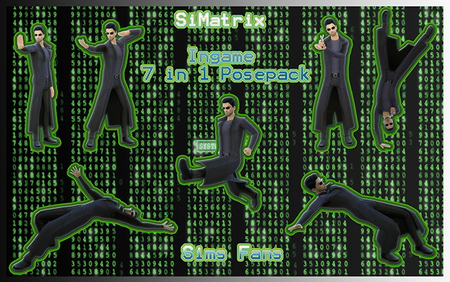 Sims 4 7 in 1 Matrix Posepack by Sim4fun at Sims Fans