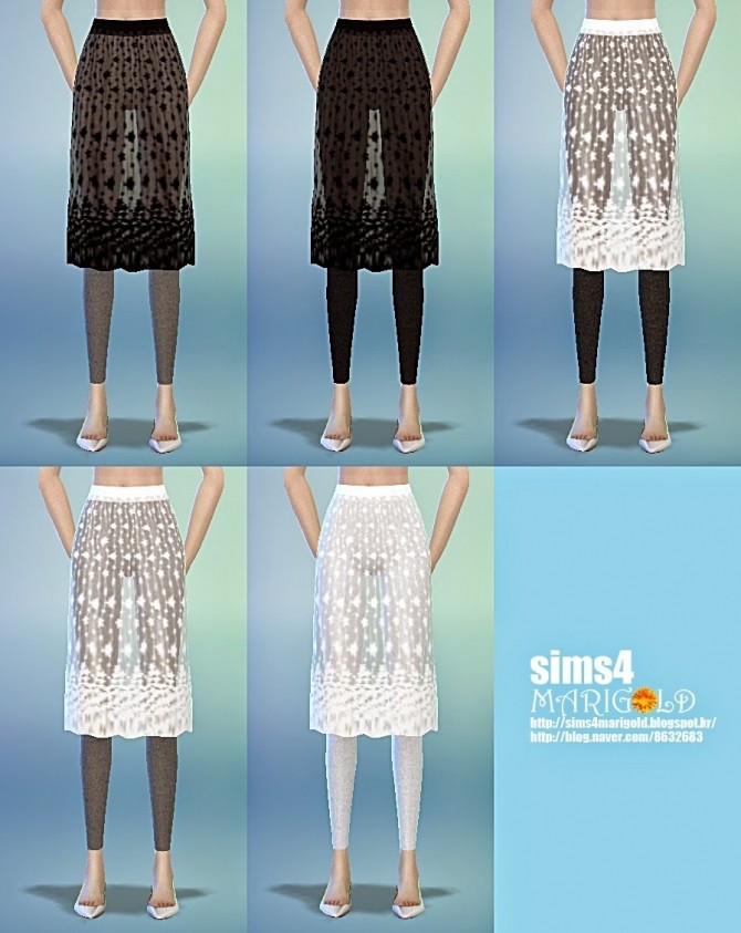 Sims 4 Lace h line skirt with leggings at Marigold