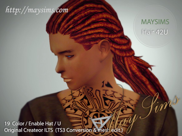 Sims 4 Dread hair 42U (ILTS) at May Sims