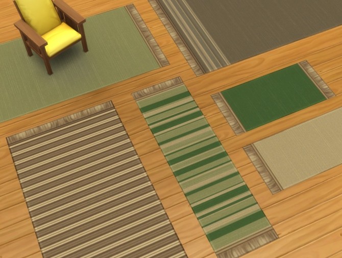 Sims 4 Striped Rugs in Six Sizes by plasticbox at Mod The Sims