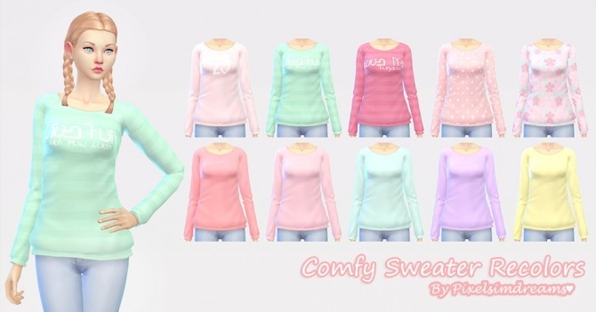 Sims 4 Comfy Sweater Recolors at Pixelsimdreams