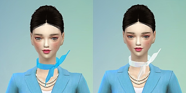 Sims 4 Korean stewardess scarf at Marigold
